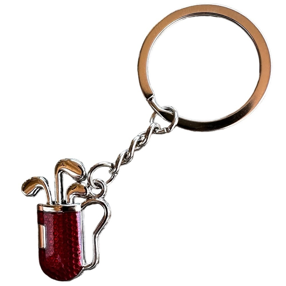 NWT Golf Clubs Keychain silver/red​​